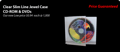 clear slim line jewel case with CD-ROM Replicaiton, CD Duplication and DVD Replication