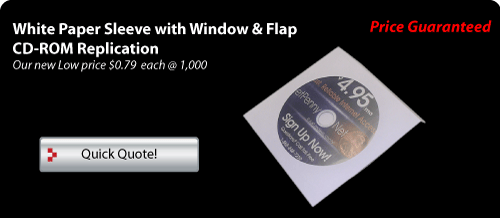 White paper sleeves with clear window & flap with cd-rom and DVD Replication